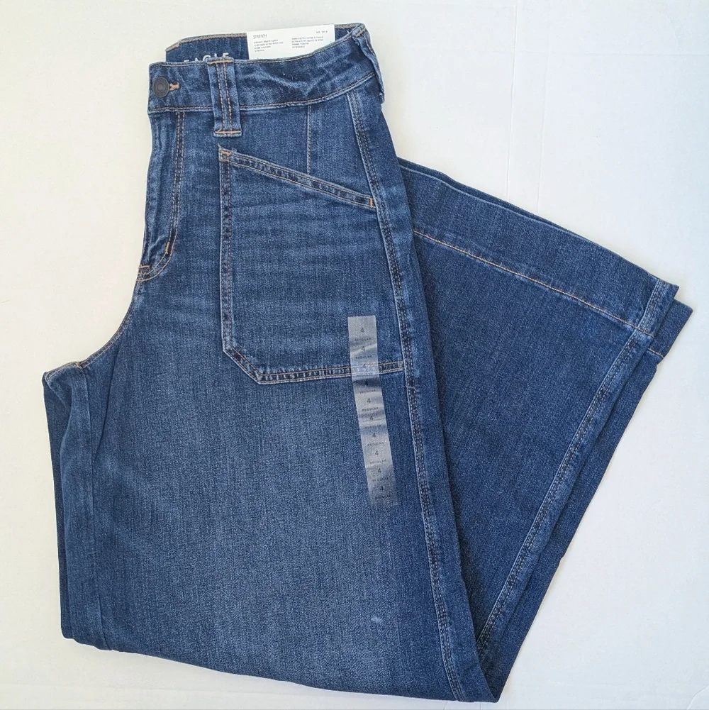 American Eagle Dreamy Drape Ultra Wide Leg High Rise Slouchy Jeans - Picture 3 of 15